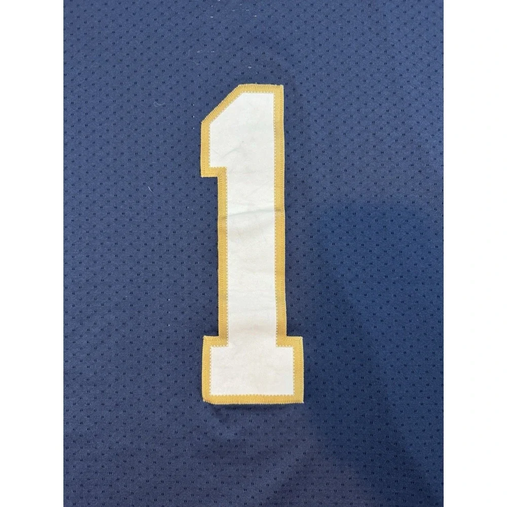 adidas Navy Blue Football Jersey with White and Gold Accents
